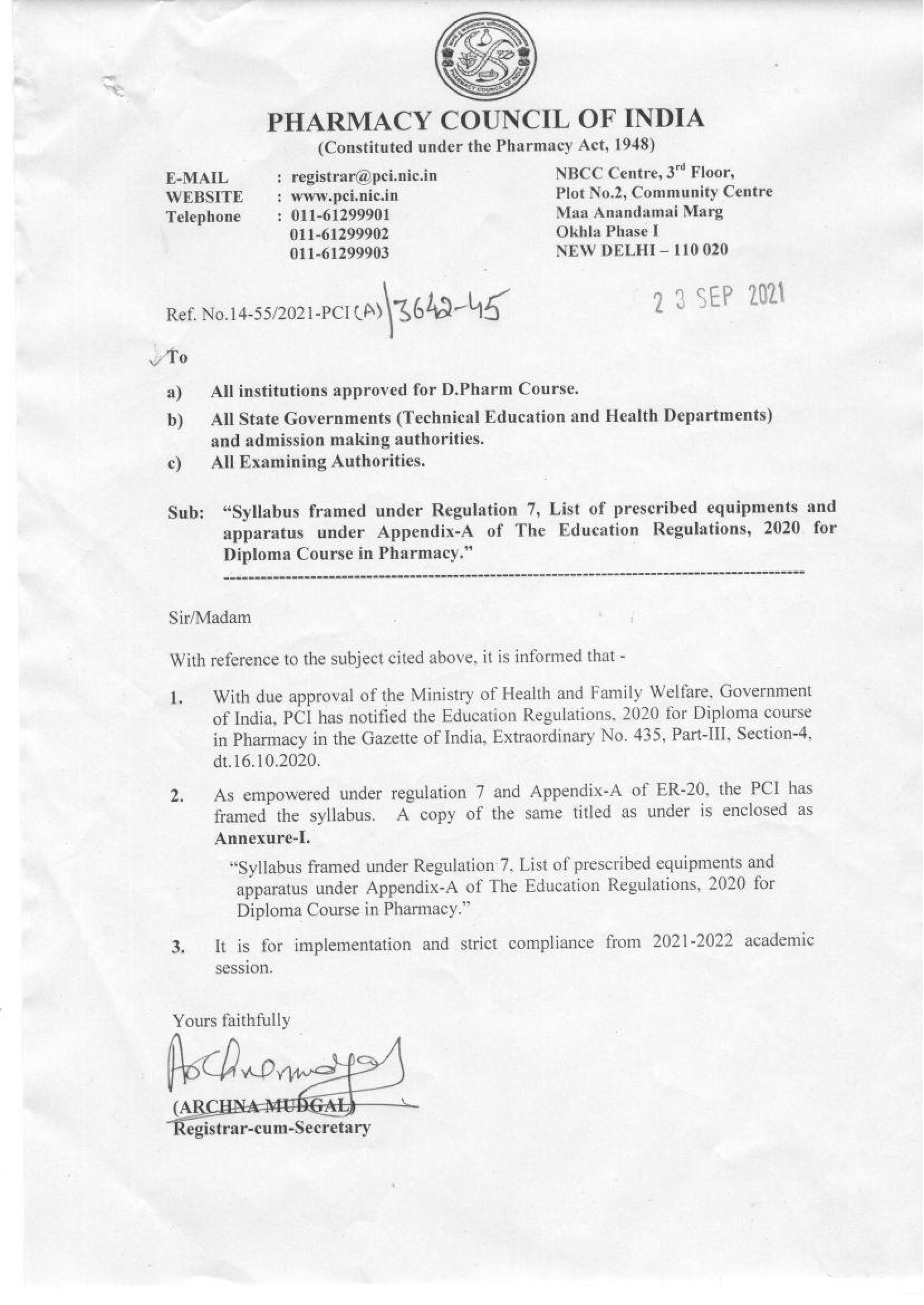 PCI ER-20 syllabus page 41 naming ExPharm for experiments
